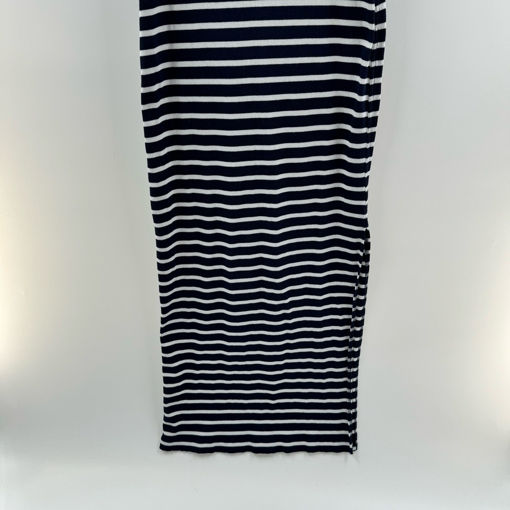Universal Thread Navy & White Striped Ribbed Maxi Dress – Size Large - Picture 2 of 5